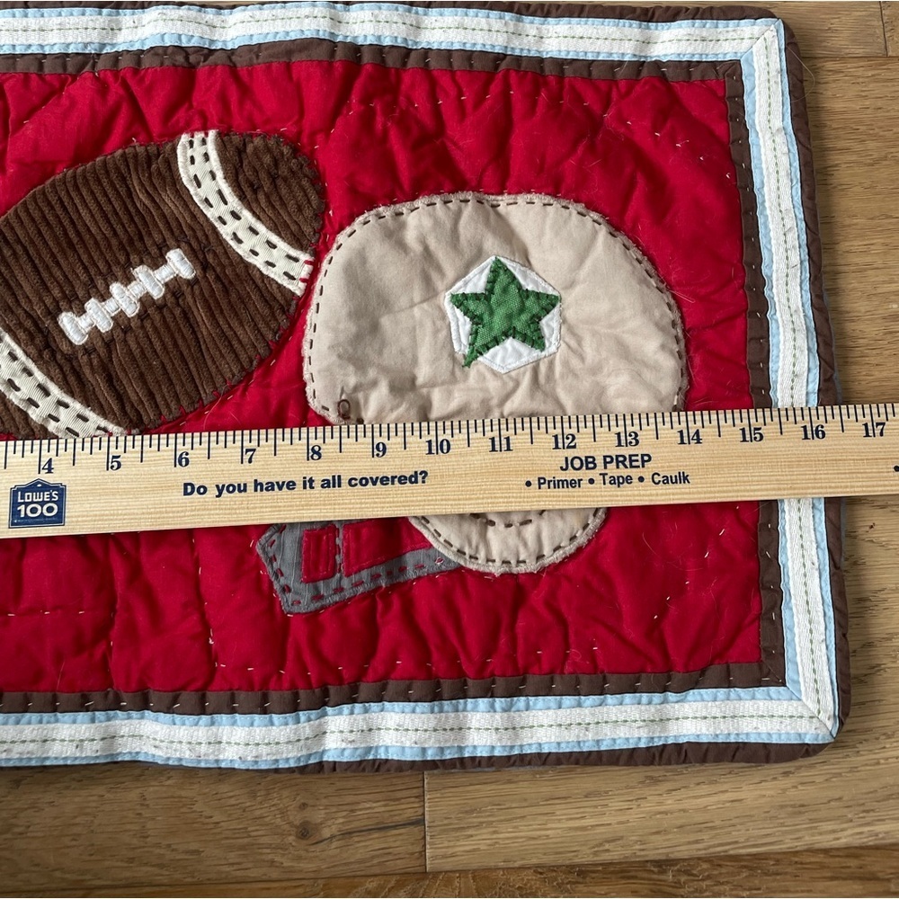 Pottery barn football embroidered sham pillow case - Picture 2 of 3